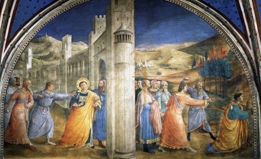 Beato Angelico - Santo Stefano condotto a martirio e lapidazione di Santo Stefano - Cappella Niccolina - Palazzo Apostolico Vaticano